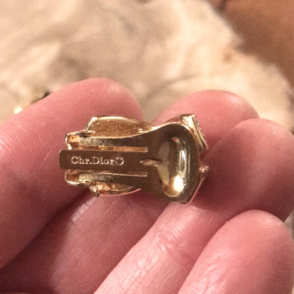 π RARE Christian Dior βXβ Style Clip Back Earrings π - Picture 3 of 6